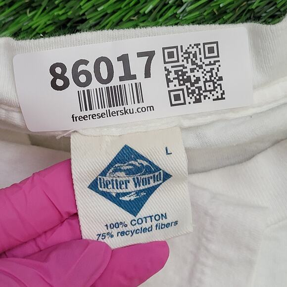 Vintage 90s Earth-Day Shirt Womens Large 21x25 White Better-World - Picture 8 of 16